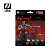 Vallejo 72309 Game Color Cyberpunk Solo 8 Color Acrylic Paint Set with Jonathan Warlock Powers Miniature