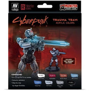 Vallejo 72310 Game Color Cyberpunk Trauma Team 8 Color Acrylic Paint Set with Doc. Salvage Miniature