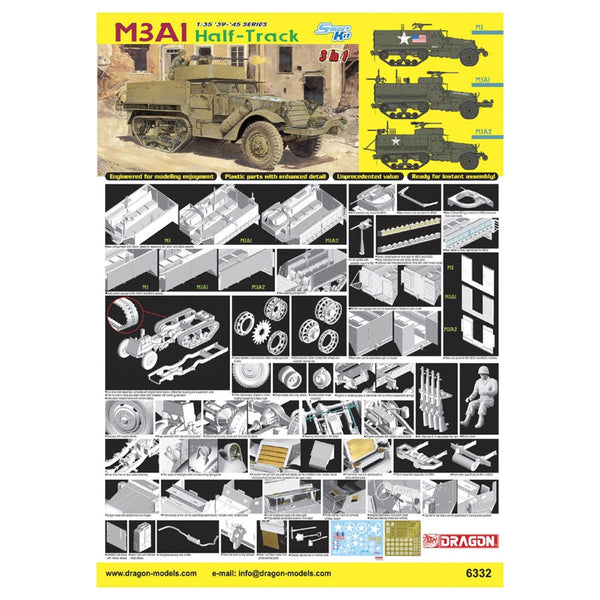 Dragon 6332 1/35 US M3A1 Half-Track 3 in 1 – Metro Hobbies