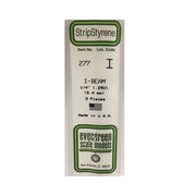 Evergreen 00277 Styrene I-Beam .250 in/ 6.3mm 14in/35cm - 2