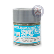 Mr Hobby (Gunze) H053 Aqueous Semi-Gloss Neutral Grey Acrylic Paint 10ml