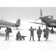 ICM DS4802 1/48 RAF Airfield Spitfire Mk IX Spitfire Mk VII RAF Pilots and Ground Personnel 7 Figures