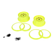 Losi LOSB7035 Wheel and Beadlock Set Yellow (2pce) 5T