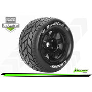 Louise LT3324B MFT 1/8 ST Rocket Stadium Truck Tire Sport 0 Offset Black Rim 17mm Hex Mounted 2pce