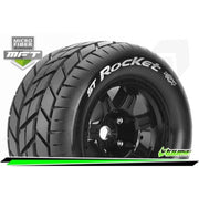 Louise LT3324B MFT 1/8 ST Rocket Stadium Truck Tire Sport 0 Offset Black Rim 17mm Hex Mounted 2pce