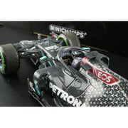 Minichamps 110201444 1/18 Mercedes-AMG Petronas F1 Team W11 EQ Performance - Lewis Hamilton - Winner Turkish GP 2020 7th World Title Diecast Car