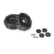 Proline 10202-11 1/6 Dumont Sand or Snow Front or Rear 5.7 inch Tyres Mounted on Raid 8x48 Removable 24mm Hex Wheels Black 2pc