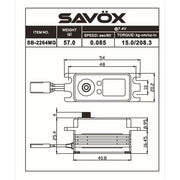 Savox SB2264MG Low Profile FMJ Servo 15kg 7.4V