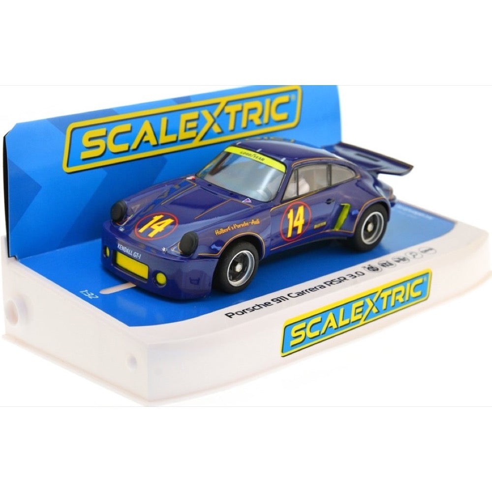 Scalextric Porsche 911 3.0 RSR Good Year Al Holbert 1:32 Slot Race Car  C4241,Blue & Yellow