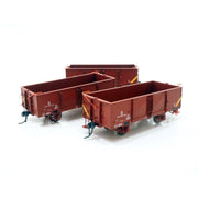 SDS Models HO GY Open Wagon Outside Sill VR Red 3 Pack