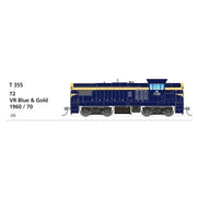 SDS Models HO T355 VR Blue & Gold T2 Series T Class Locomotive DCC Sound