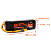 Spektrum SPMX223S30 2200mAh 3S 11.1V 30c Smart G2 LiPo Battery with IC3 Connector