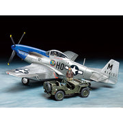 Tamiya 25205 1/48 North American P-51D Mustang and 1/4 Ton 4x4 Light Vehicle Set