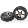 Traxxas 2479A Anaconda Tyres with Tracer 2.2in Black Chrome Wheels (assembled glued) (front)