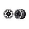 Traxxas 2480 Bandit Rear 2.2 inch Wheels Black with Satin Chrome Beadlock 2pc