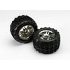 Traxxas 5174R Talon Tyres and Split Spoke Chrome Wheels Assembled and Glued 2pc