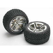 Traxxas 5573 Nitro Rear Victory Tyres and Twin-Spoke Wheels Assembled and Glued 2pc