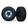 Traxxas 5883A 2WD Rear BFGoodrich Mud-Terrain T/A KM2 Tyres and SCT Split-Spoke Black with Blue Beadlock Wheels Glued and Assembled 2pc