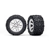 Traxxas 6773R Talon Extreme Tyres and RXT Satin Chrome 2.8 inch Wheels TSM Rated Assembled and Glued (4WD electric front/rear, 2WD electric front only) 2pc