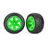 Traxxas 6775G Anaconda Tyres and RXT Green 2.8 inch Wheels TSM Rated Assembled and Glued (4WD electric front/rear, 2WD electric front only) 2pc