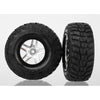 Traxxas 6874R 2WD Rear Kumho Tyres S1 Ultra-Soft Off-Road Racing Compound and SCT Split-Spoke Satin Chrome with Black Beadlock style Wheels 2pc