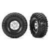 Traxxas 8179X Canyon Trail 4.6 x 1.9inch Tyres and TRX-4 Sport Satin Chrome Black Beadlock 1.9 inch Wheels Assembled and Glued 2pc