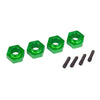 Traxxas 8269G 6061-T6 Aluminium Wheel Hubs 12mm Hex Green 4pc