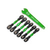 Traxxas 8341G Aluminium Turnbuckles with Front Camber Links 32mm, Rear Camber Links 28mm and Toe Links 34mm Green