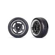 Traxxas 9373 Rear Extra Wide Response 1.9 inch Tyres and Black Chrome Wheels Assembled and Glued 2pc