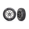 Traxxas 9474X Front Mickey Thompson ET Drag Slicks Tyres and Weld Black Chrome Wheels with Foam Inserts Assembled and Glued 2pc