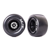 Traxxas 9476 Drag Slash Mounted M/T Drag Slicks Sticky Compound Gloss Black Weld Tyres and Wheels Rear 2pc