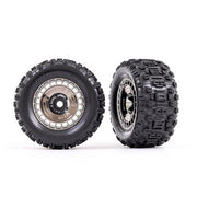 Traxxas 9572T Tires And Wheels Assembled Glued 3.8inch Black Chrome 2pc