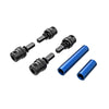 Traxxas 9751-BLUE Driveshafts Center Male Metal 4pc / Driveshafts Center Female 6061-T6 Aluminum Blue Anodized F/R / 1.6x7mm BCS with Threadlock 4pc