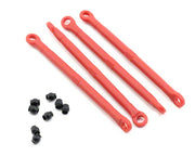 Traxxas Toe link, front & rear (molded composite) (red) (4)/ hollow balls (8)